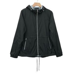 Free Country Windbreaker Mens Medium Black Lined Hooded Full Zip Outdoor Travel